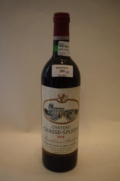 null 6 bouteilles CH. CHASSE-SPLEEN, Moulis 1978	(elt, 1 TLB) 	

