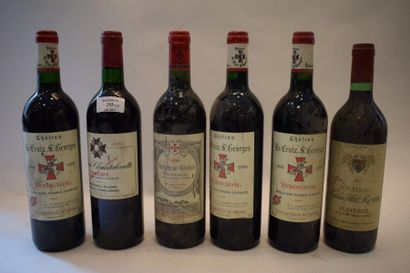 null 6 bouteilles POMEROL (Enclos Haut Mazeyres 83, Croix St-Georges 98, Chantalouette...