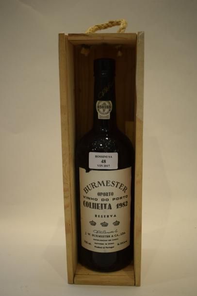 null 1	 bouteille 	PORTO 	"Colheita", 	Burmester 	1982	


