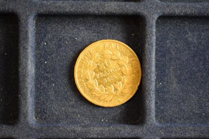 null 1 pièce en or de 20 francs Louis-Napélon "tête nue" (1852 A)

TB à TTB 

Poids...