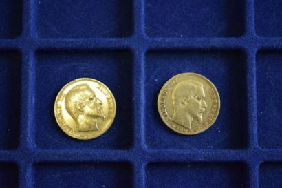 null 2 pièces en or de 20 francs Napélon III "tête nue" (1853A ; 1854 A)

TB à TTB...