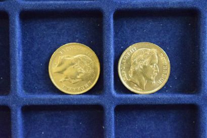 null 2 pièces en or de 20 francs Napélon III "tête laurée" (1863 A ; 1866 A)

TB...