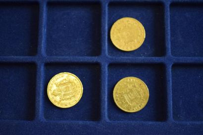 null 3 pièces en or de 20 francs Napélon III "tête laurée" (1867 BB ; 1869 BB x 2)

TB...