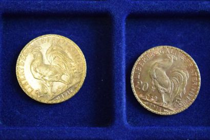 null 2 pièces en or de 20 francs Coq (Liberté, Egalité, Fraternité) (1912 ; 1914)

TTB...