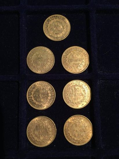 null [ Pièce en or ]

7 pièces de 20 francs " Dupré - Génie de la liberté " (1893...