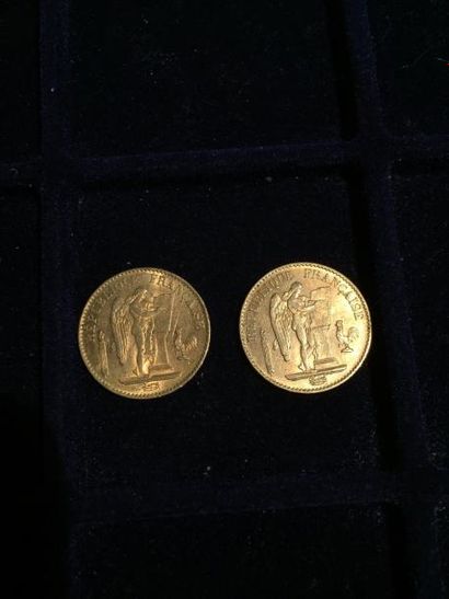 null [ Pièce en or ]

2 pièces de 20 francs " Dupré - Génie de la liberté " 1886...