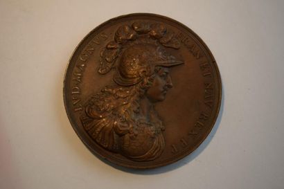 null [LOUIS XIV]

VARIN (d'après)

Médaille en bronze à l'effigie de Louis XIV représenté...