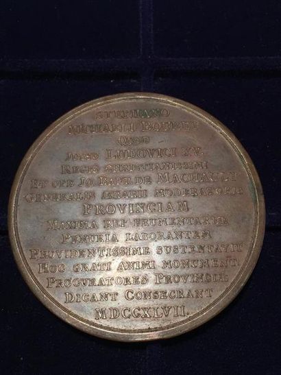 null [LOUIS XV] 

Médaille commémorative en cuivre Louis XV, récompense des États...