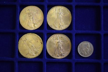 null 4 pièces en or (900/1000) de 20 dollars "Saint-Gaudens - Double Eagle" 

On...