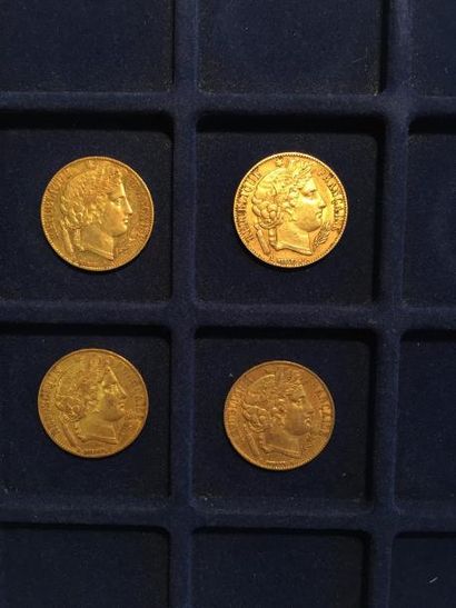 null 4 pièces en or de 20 francs Cérès, IIe République (1851A x 4)

TB à TTB

Poids...