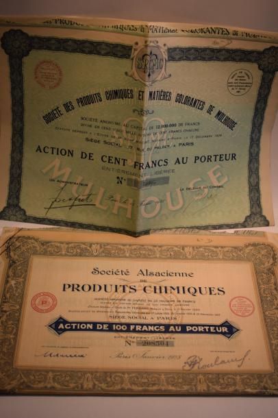 null [ Scripophilie ] [ Chimie ]

Société Alsacienne de produits chimiques : ensemble...