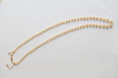 null Collier de perles de culture en chute avec fermoir en or jaune 18k (750)

