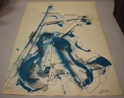 null ARMAN Fernandez (1928-2005)

composition au violon 

Lithographie signée en...