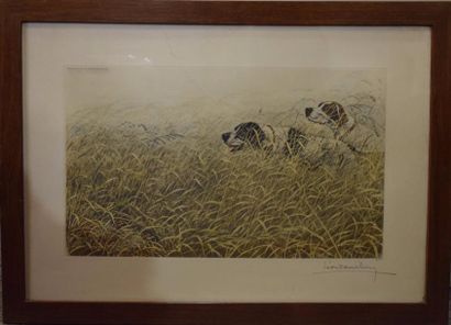 null DANCHIN Léon (1887-1938)

Deux chiens dans les herbes

Gravure signée en bas...
