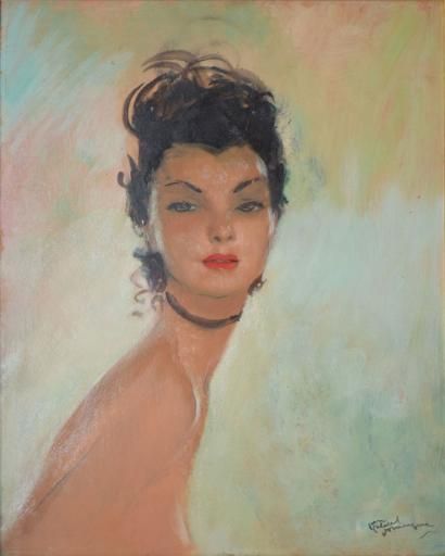 null DOMERGUE Jean-Gabriel, 1889-1962, 

Brune au collier noir, Dola

Huile sur isorel,...