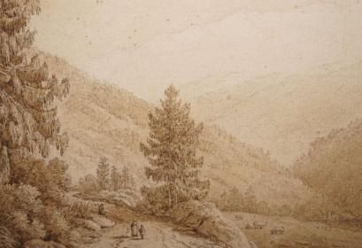 null ÉCOLE FRANÇAISE XIXe siècle

Paysans au chemin dans une vallée

plume et lavis...