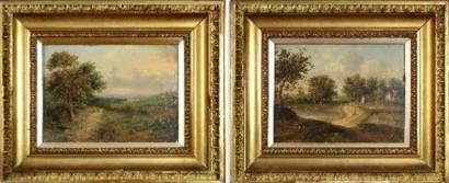 null ECOLE FRANCAISE XIXème siècle

paysages animés

paire d'huiles sur panneau,...