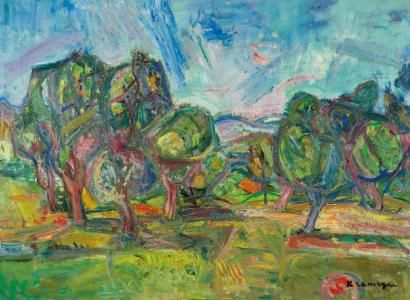 null KREMEGNE Pinchus, 1890-1981,

Paysage aux arbres

Huile sur toile, signée en...