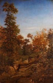 null ORTMANS François Auguste, 1826-1884, 

Forêt de Fontainebleau, 

huile sur panneau,...