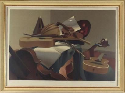 null ROHNER Georges (1913-2000)

Nature morte aux instruments de musique

Lithographie,...