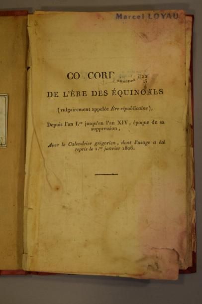 null Lot composé de (en l'état) : 

- Calendrier de la cour [...] pour l'année bissextile...