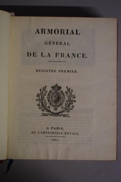  ARMORIAL général de la France. Registre premier [deuxième]. Paris, Imprimerie royale,...