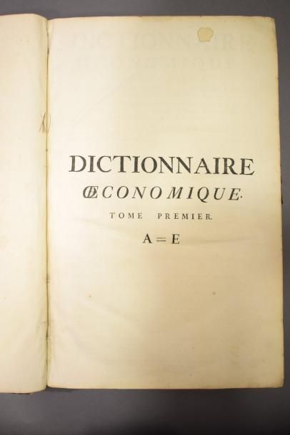 null CHOMEL Noël, Dictionnaire Oeconomique contenant l'art de faire valoir les terres...