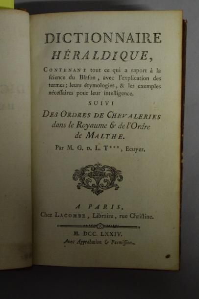 null MALTE. - GASTELIER DE LA TOUR

Dictionnaire héraldique, suivi Des ordres des...
