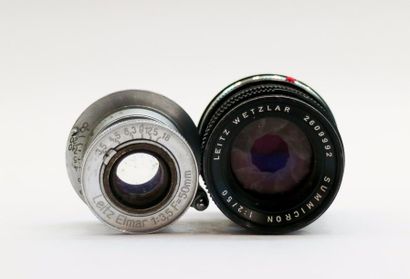 null Lot d'objectifs Leitz (Leica) : Leitz Elmar 1:3,5/50mm, n°2556. Leitz Wetzlar...