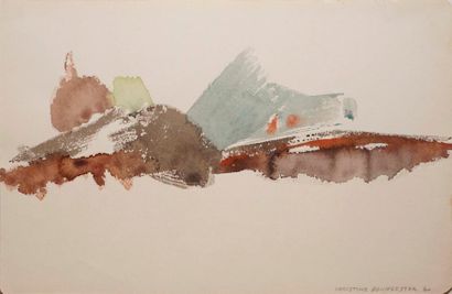 null BOUMEESTER Christine, 1904-1971, 

Composition brune, 1960, 

aquarelle, signée...