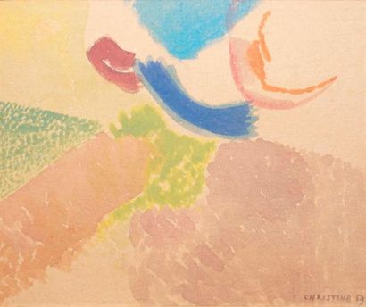 null BOUMEESTER Christine, 1904-1971, 

Composition rose et verte, 1959, 

aquarelle,...