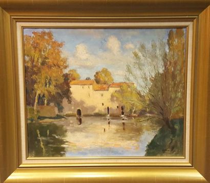 null CHARLOPEAU Gabriel (1889-1967)
L'auberge à l'étang
Huile sur toile signée en...