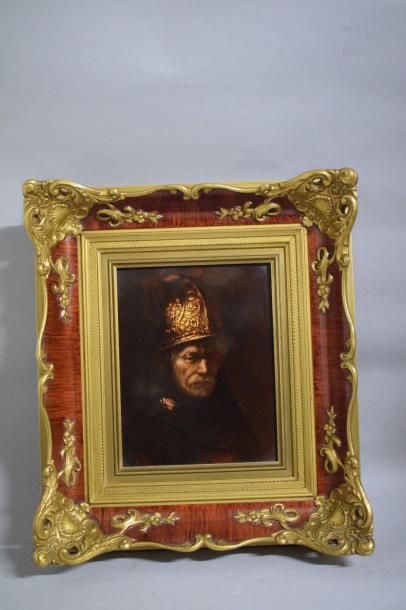 null Rosenthal 

 

Rembrandt d'après "l'homme au casque d'or" impression sur plaque...