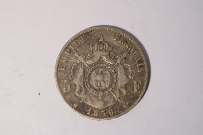 null [ Pièce en argent ] 

5 francs Napoléon III tête nue ( F. 330 ). 1856 BB. Poids...