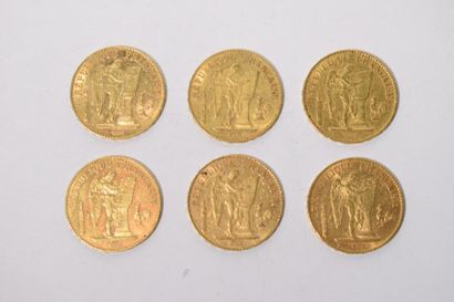 null FRANCE

6 pièces en or de 20 francs Genie, IIe République (1897A x 2 ; 1891...
