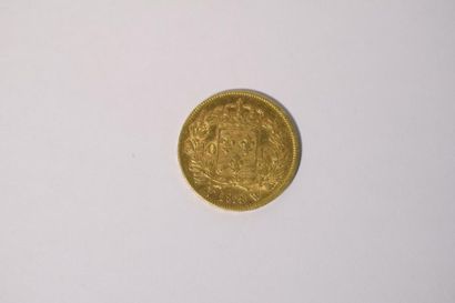 null 40 francs en or " Louis XVIII - F542 " ( 1 x 1818 W ). Poids : 12,9 g