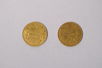 null 2 pièces en or 20 francs Leopold I "tête nue" (1865)

TB à TTB 

Poids : 12.9...