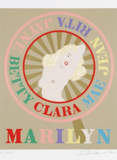 Robert INDIANA Sunburst Marilyn, 2001 Sérigraphie en couleurs n°61/ 100, signée et...