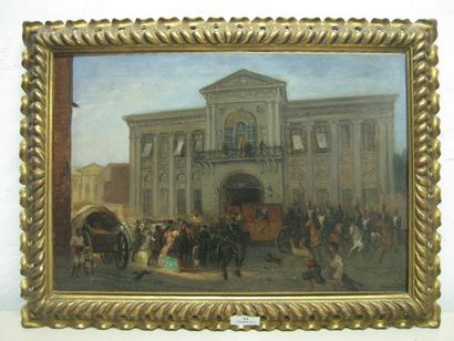 DESSAIN Emile-François (Valenciennes 1808 - 1882) Le retour d'un prince aux Tuileries...