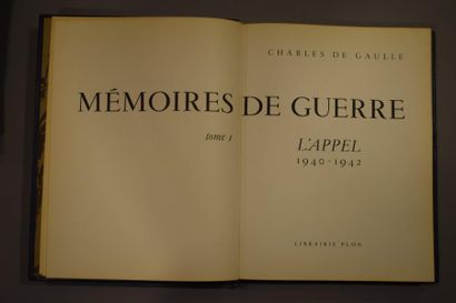 null DE GAULLE Charles, Mémoire de Guerre.

3 volumes, in-4, reliures de l'éditeur...