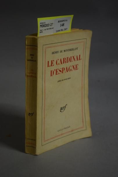 null DE MONTHERLANT Henry, Le Cardinal d'Espagne. 

Paris, chez Gaillimard, 1960....