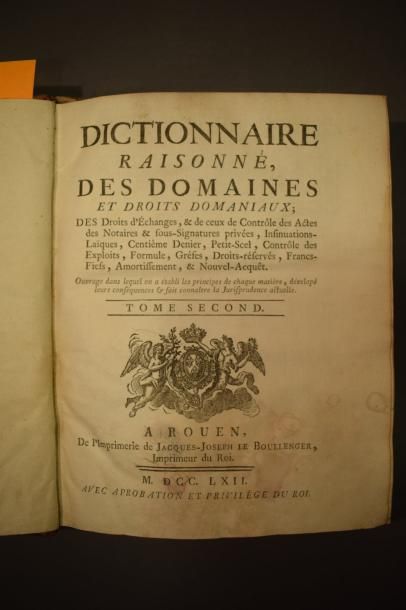 null Dictionnaire raisonné des domaines et droits domaniaux. Tome second. 

Rouen,...