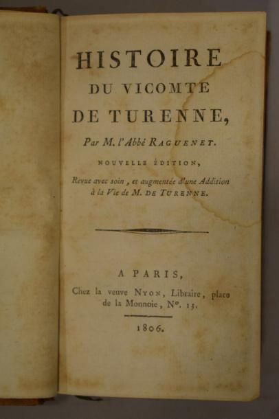 null Fort lot comprenant : 



- RAGUENET (l'Abbé), Histoire du vicomte de turenne,...