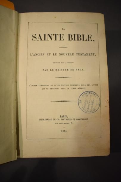 null La Sainte Bible, Paris, 1854. Accident Reliure

