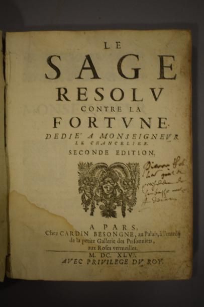 null Le Sage résolu contre la fortune dédié à Monseigneur le chancelier, seconde...