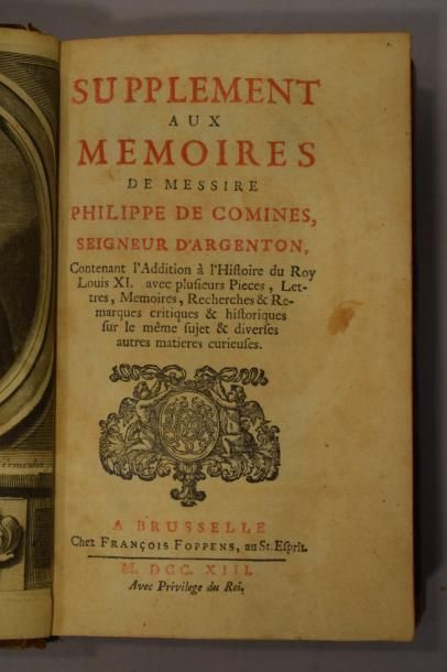 null Lot comprenant : 



- Mémoires de Philippe de Comines. Edition nouvelle augmentée...