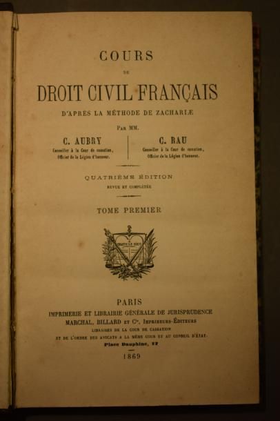 null MM. C. AUBRY & C. RAU. Cours de droit civil Français d'après la méthode de Zachariae,...