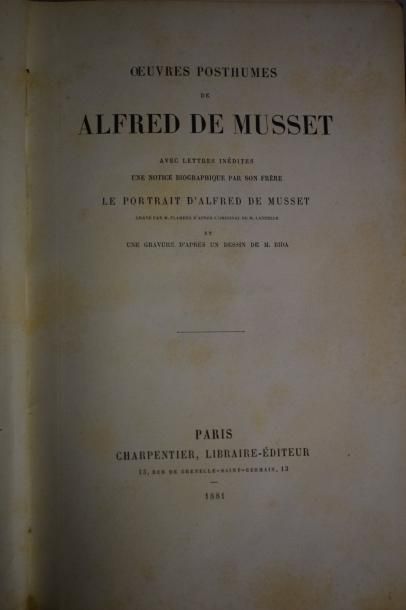 null MUSSET Alfred de, Oeuvres posthumes avec lettres inédites une notice biographique...