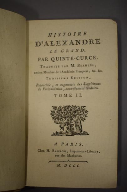 null QUINTE-CURCE De la vie et des actions d’Alexandre le Grand, de la Traduction...