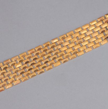 null Important bracelet en or jaune 18k (750).

Poids : 56 g. ; Longueur : 19.5 cm....